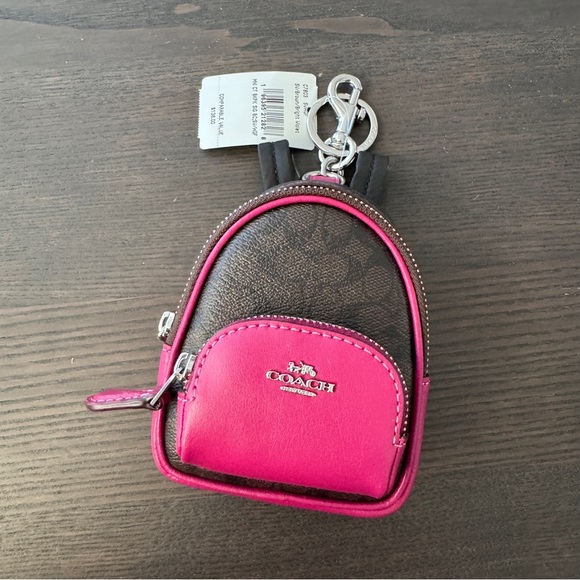 Coach Mini Court Backpack Bag Charm In Signature Canvas C7803 - Picture 1 of 5